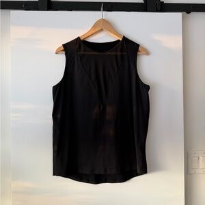 Elegant Black Sleeveless Top w Sheer Detail